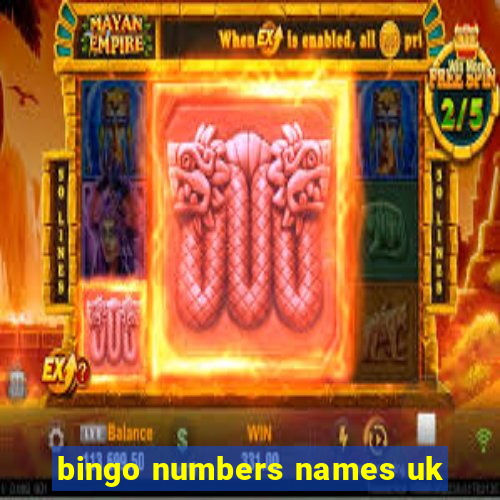 bingo numbers names uk