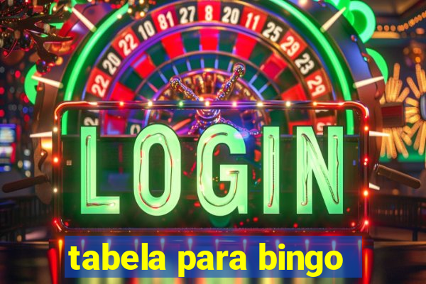 tabela para bingo