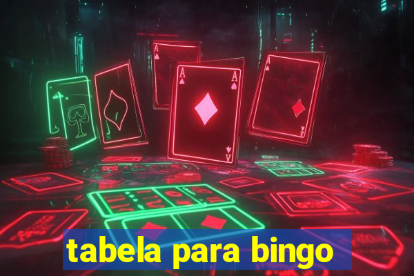 tabela para bingo