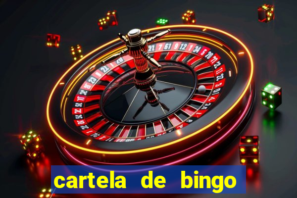 cartela de bingo com letras