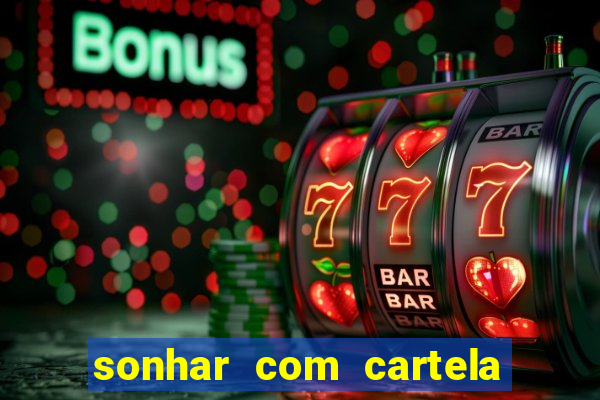 sonhar com cartela de bingo